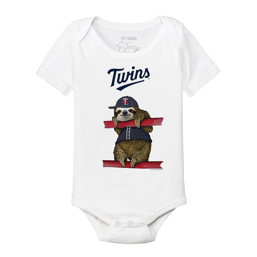 Infant Tiny Turnip White Minnesota Twins Sloth Bodysuit