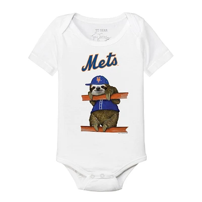 Infant Tiny Turnip White New York Mets Sloth Bodysuit