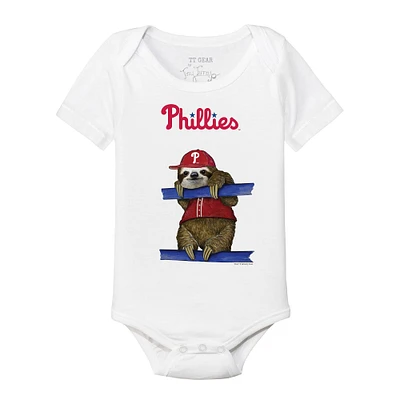 Infant Tiny Turnip White Philadelphia Phillies Sloth Bodysuit