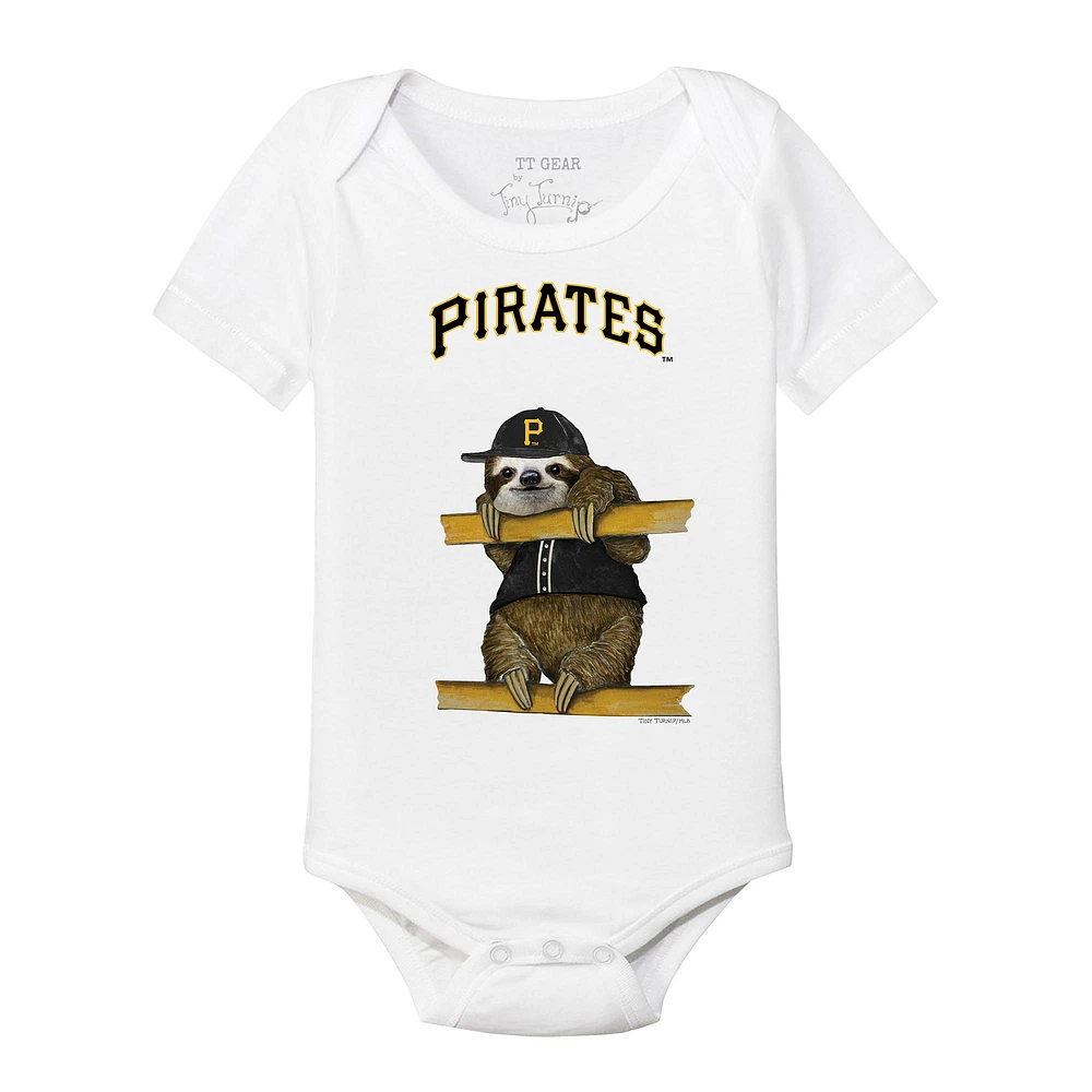 Infant Tiny Turnip White Pittsburgh Pirates Sloth Bodysuit