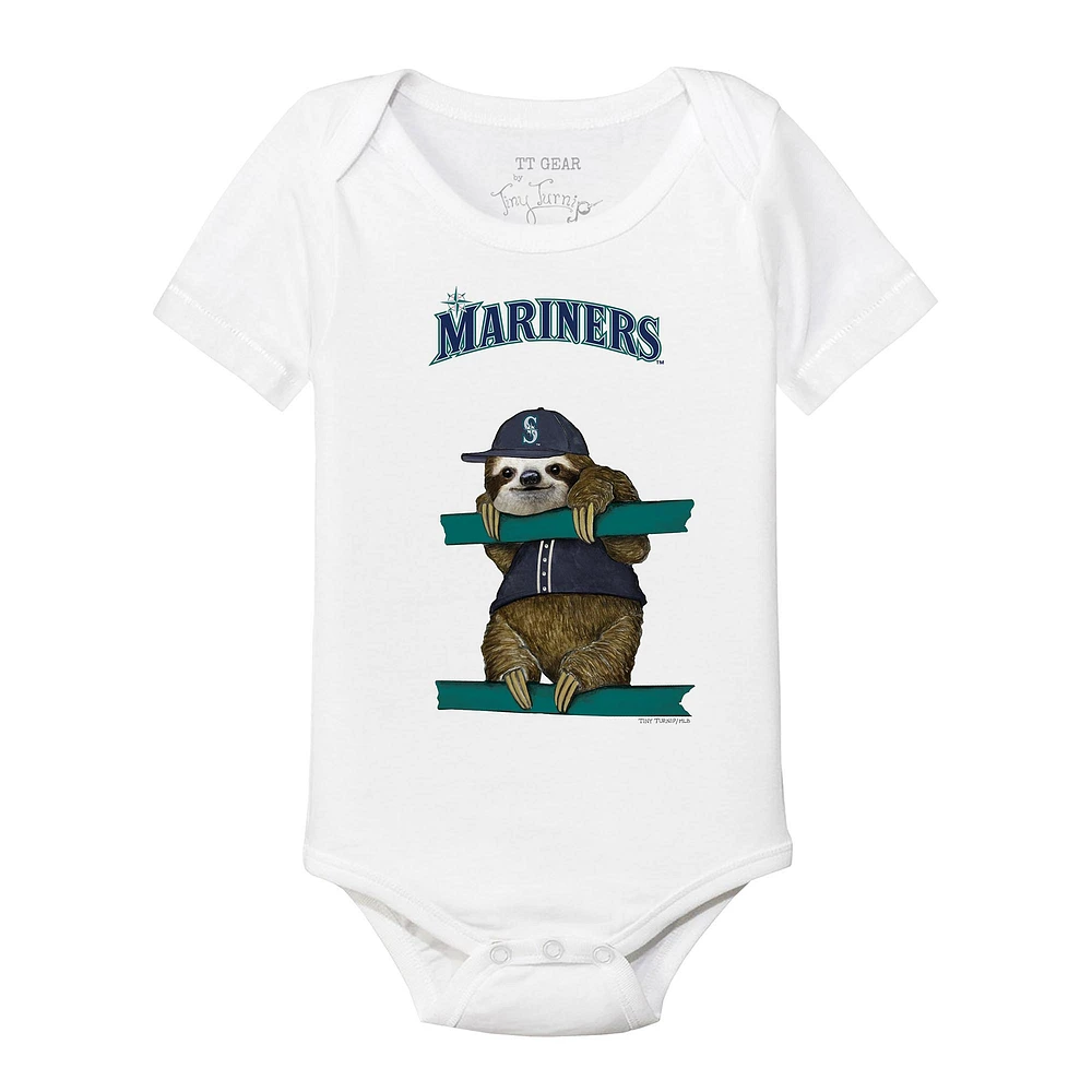 Infant Tiny Turnip White Seattle Mariners Sloth Bodysuit