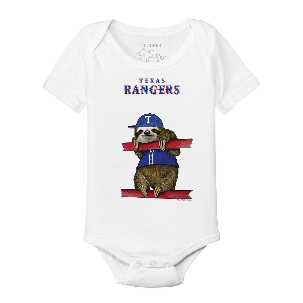 Infant Tiny Turnip White Texas Rangers Sloth Bodysuit