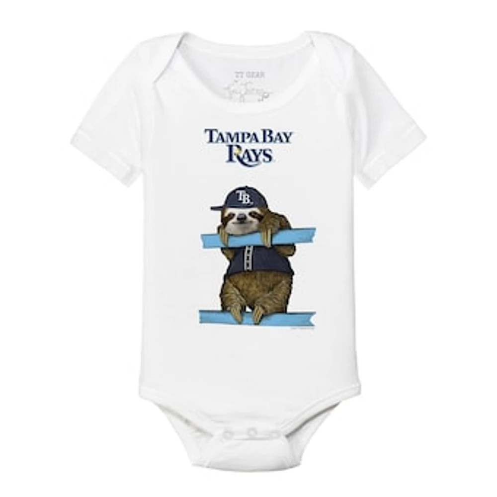 Infant Tiny Turnip White Tampa Bay Rays Sloth Bodysuit