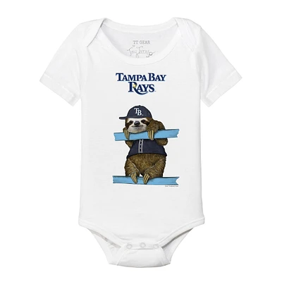Infant Tiny Turnip White Tampa Bay Rays Sloth Bodysuit