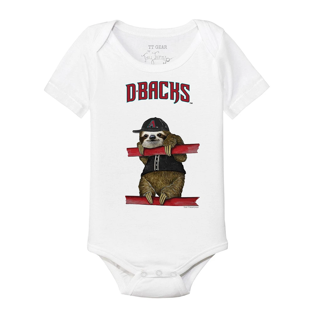 Infant Tiny Turnip White Arizona Diamondbacks Sloth Bodysuit