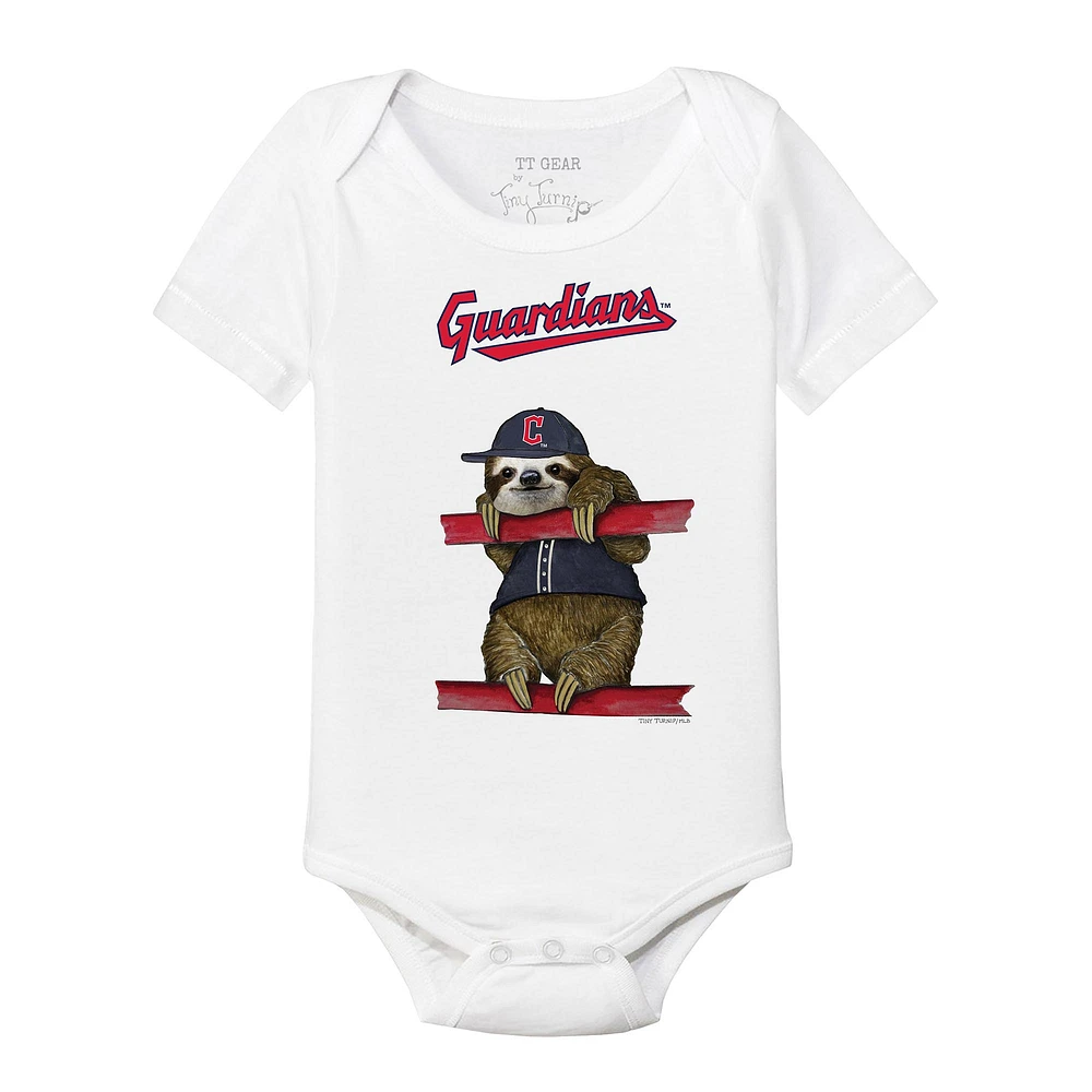 Infant Tiny Turnip White Cleveland Guardians Sloth Bodysuit