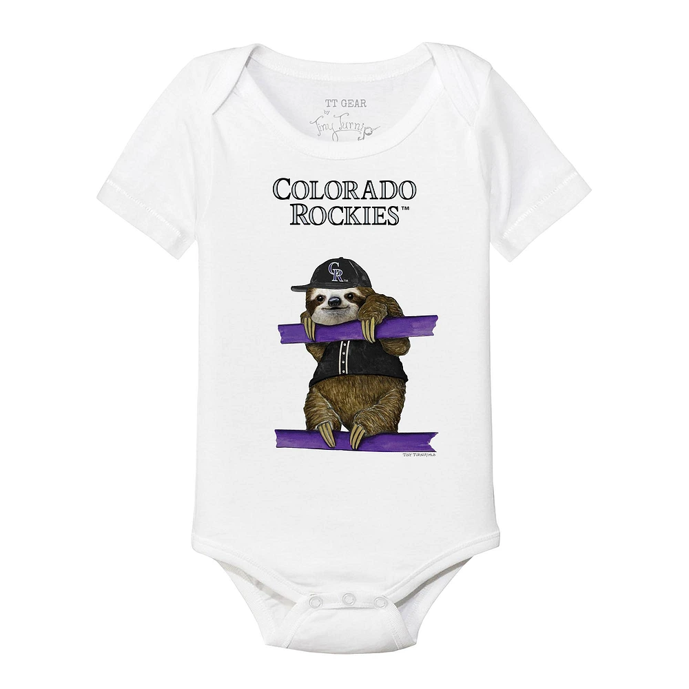 Infant Tiny Turnip White Colorado Rockies Sloth Bodysuit