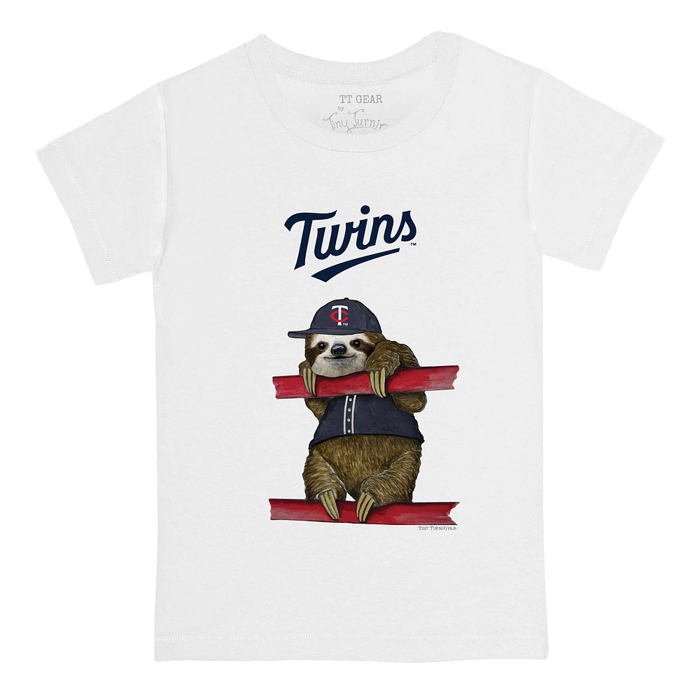 Infant Tiny Turnip White Minnesota Twins Sloth T-Shirt