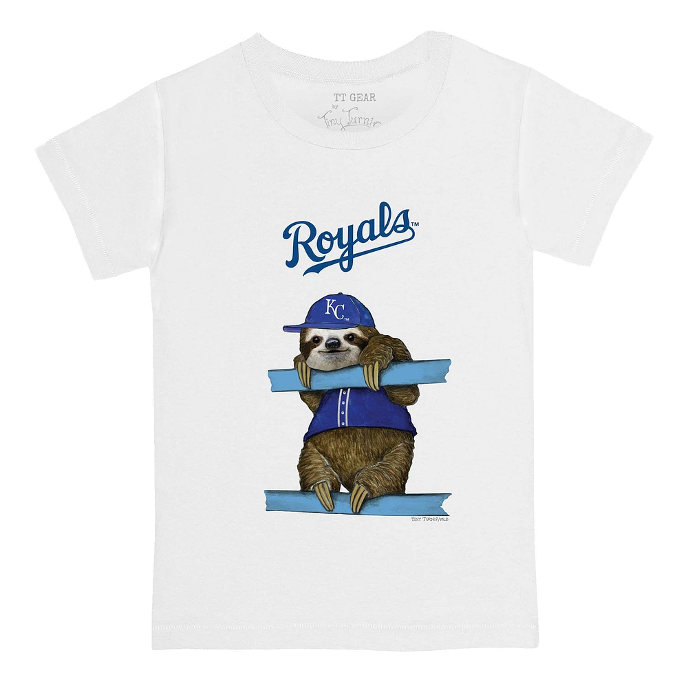 Infant Tiny Turnip White Kansas City Royals Sloth T-Shirt