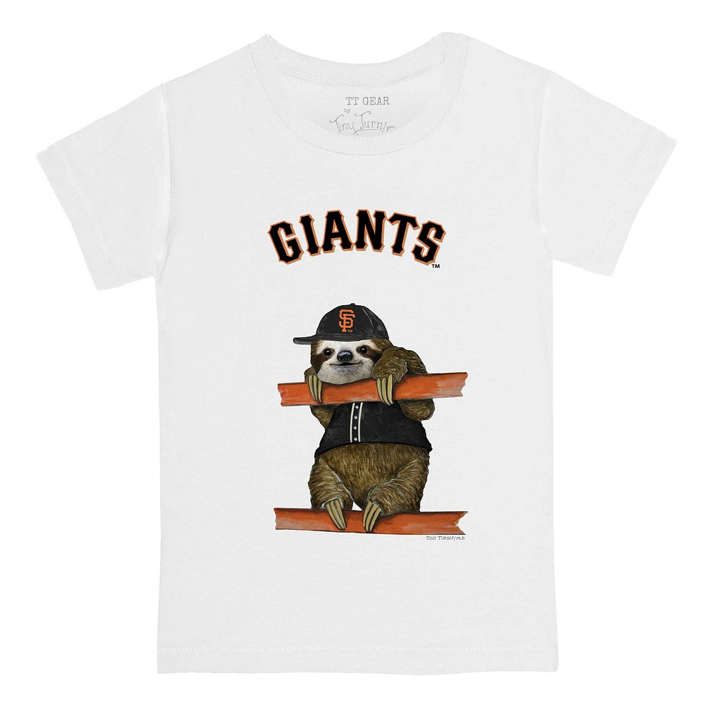 Toddler Tiny Turnip White San Francisco Giants Sloth T-Shirt