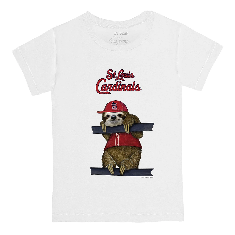 Toddler Tiny Turnip White St. Louis Cardinals Sloth T-Shirt