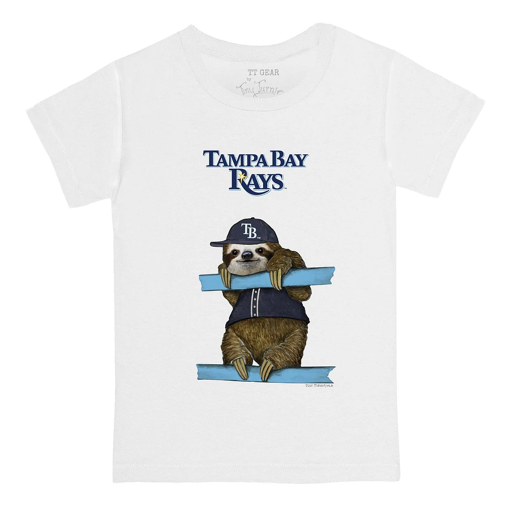 Toddler Tiny Turnip White Tampa Bay Rays Sloth T-Shirt