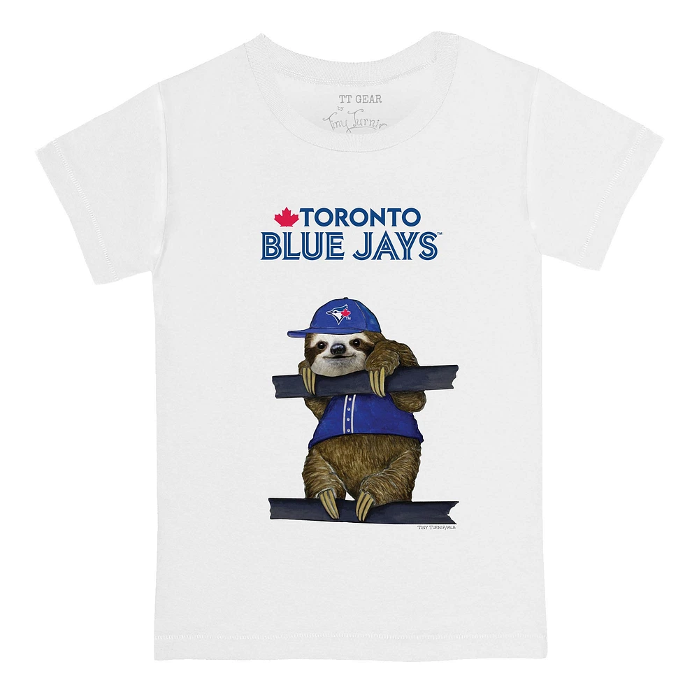 Toddler Tiny Turnip White Toronto Blue Jays Sloth T-Shirt