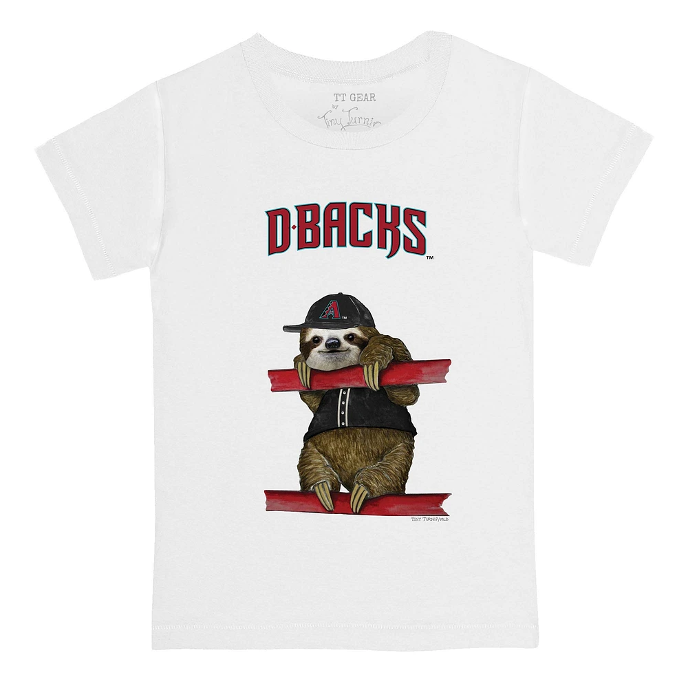 Toddler Tiny Turnip White Arizona Diamondbacks Sloth T-Shirt