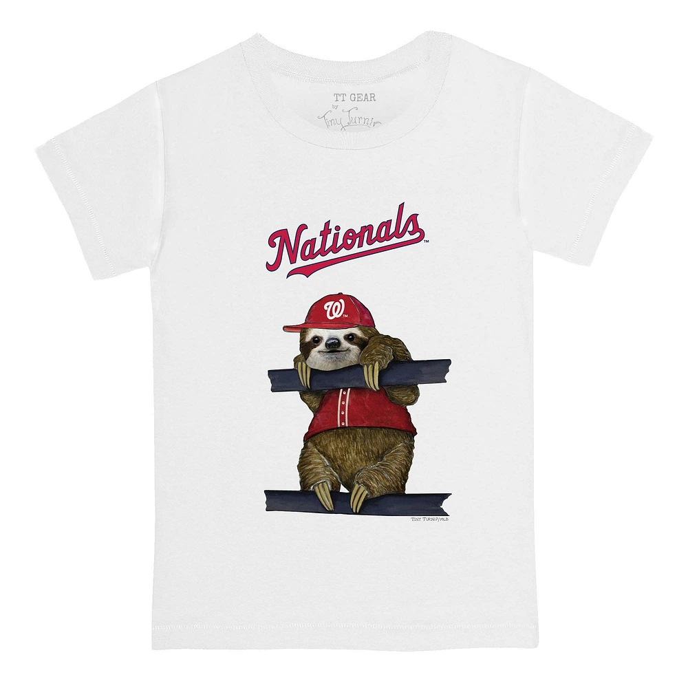 Youth Tiny Turnip White Washington Nationals Sloth T-Shirt