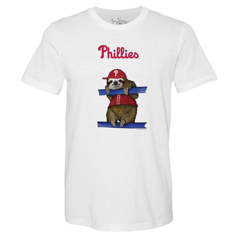 Unisex Tiny Turnip White Philadelphia Phillies Sloth T-Shirt