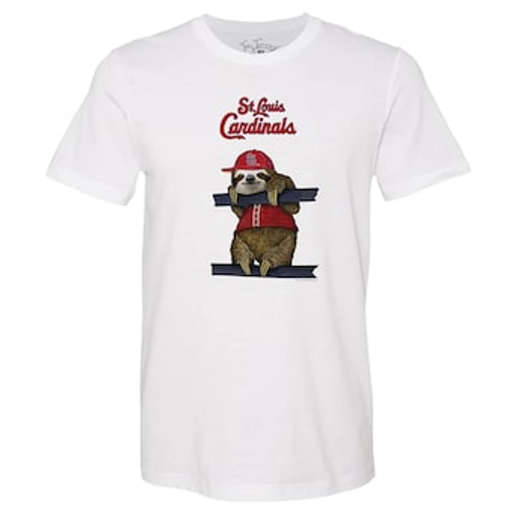 Unisex Tiny Turnip White St. Louis Cardinals Sloth T-Shirt
