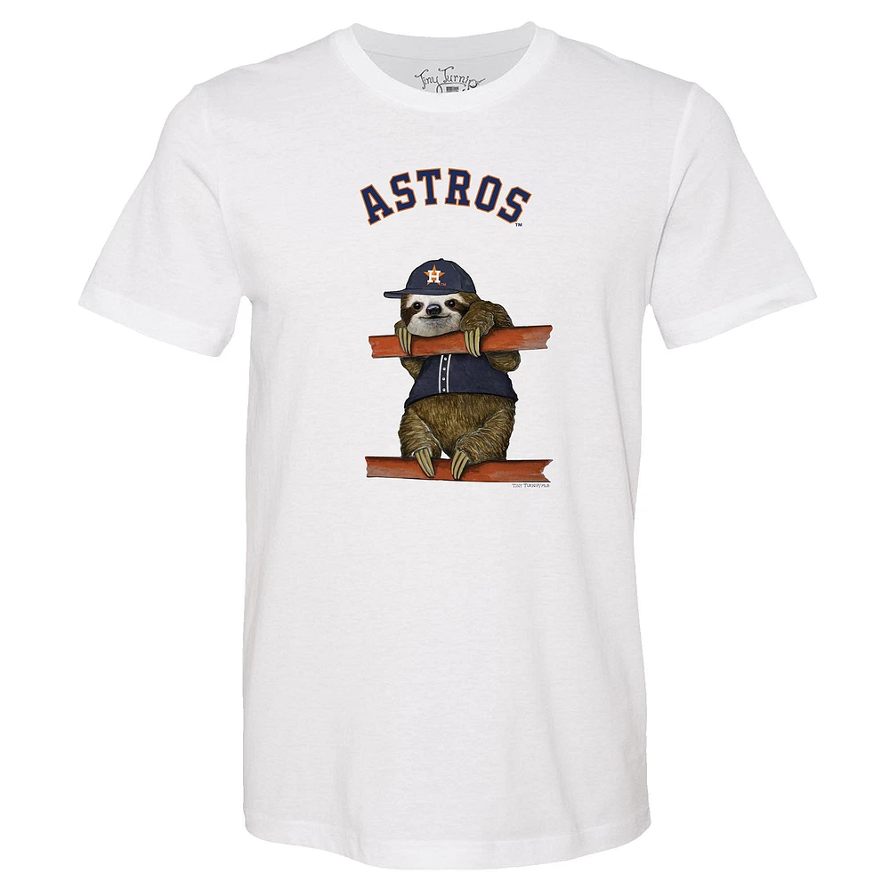 Unisex Tiny Turnip White Houston Astros Sloth T-Shirt
