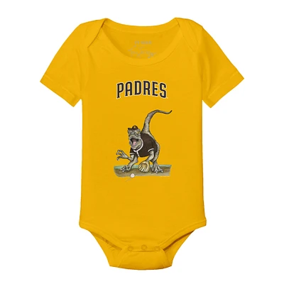 Infant Tiny Turnip Gold San Diego Padres Velociraptor Bodysuit