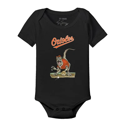 Infant Tiny Turnip Black Baltimore Orioles Velociraptor Bodysuit