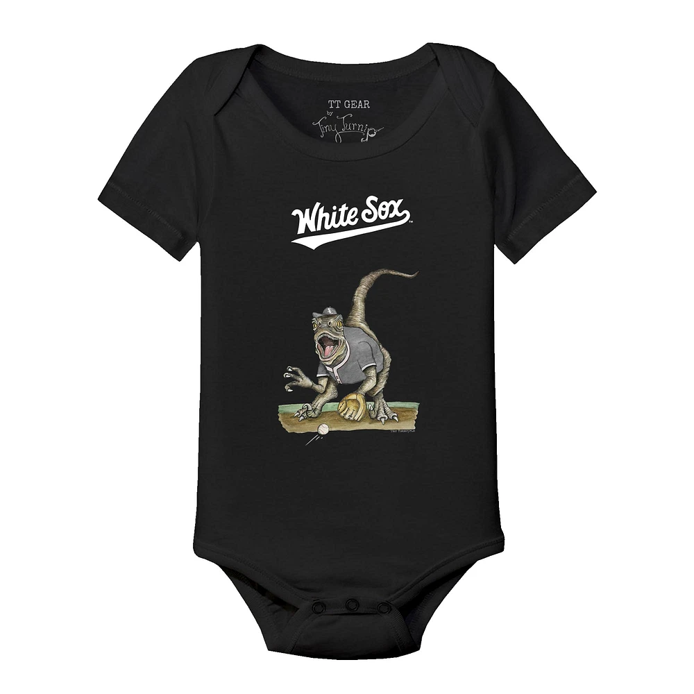 Infant Tiny Turnip Black Chicago White Sox Velociraptor Bodysuit
