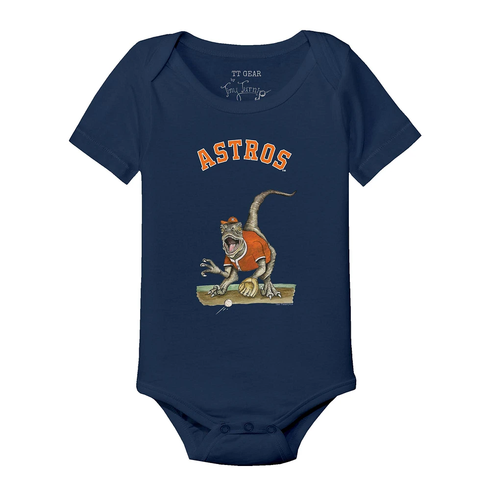 Infant Tiny Turnip Navy Houston Astros Velociraptor Bodysuit