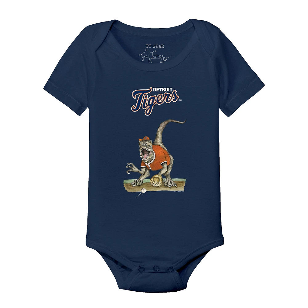 Infant Tiny Turnip Navy Detroit Tigers Velociraptor Bodysuit