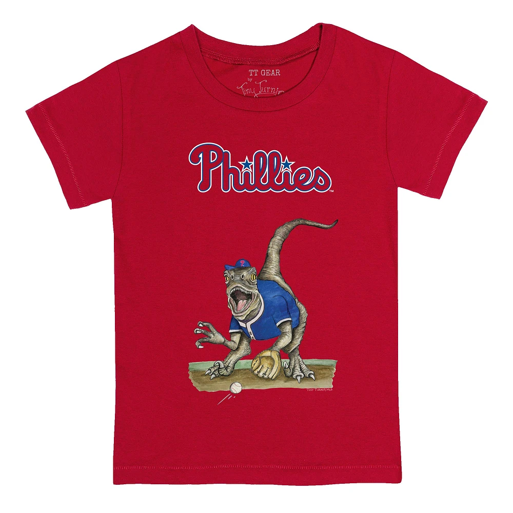 Infant Tiny Turnip Red Philadelphia Phillies Velociraptor T-Shirt