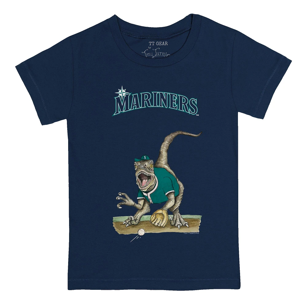 Infant Tiny Turnip Navy Seattle Mariners Velociraptor T-Shirt