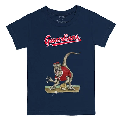 Toddler Tiny Turnip Navy Cleveland Guardians Velociraptor T-Shirt
