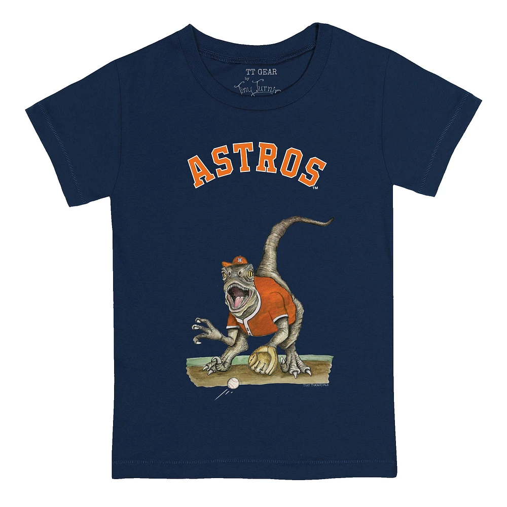 Toddler Tiny Turnip Navy Houston Astros Velociraptor T-Shirt