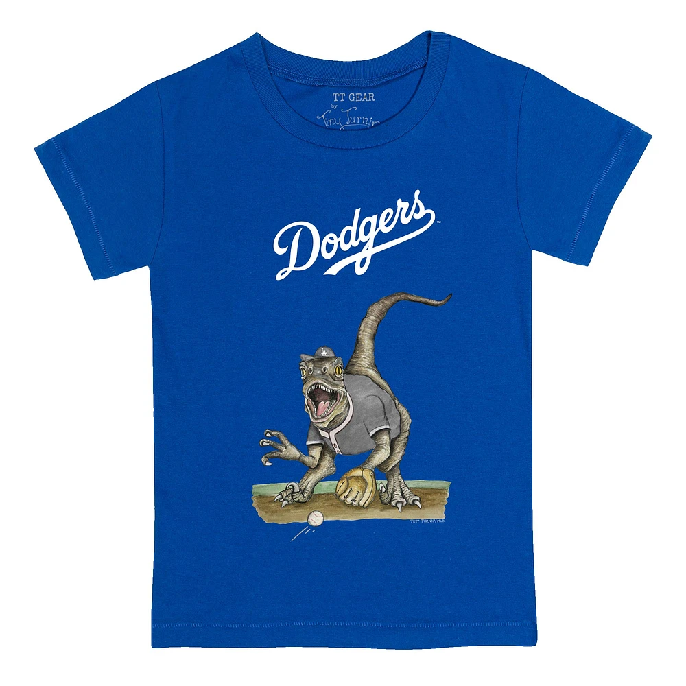 Toddler Tiny Turnip Royal Los Angeles Dodgers Velociraptor T-Shirt