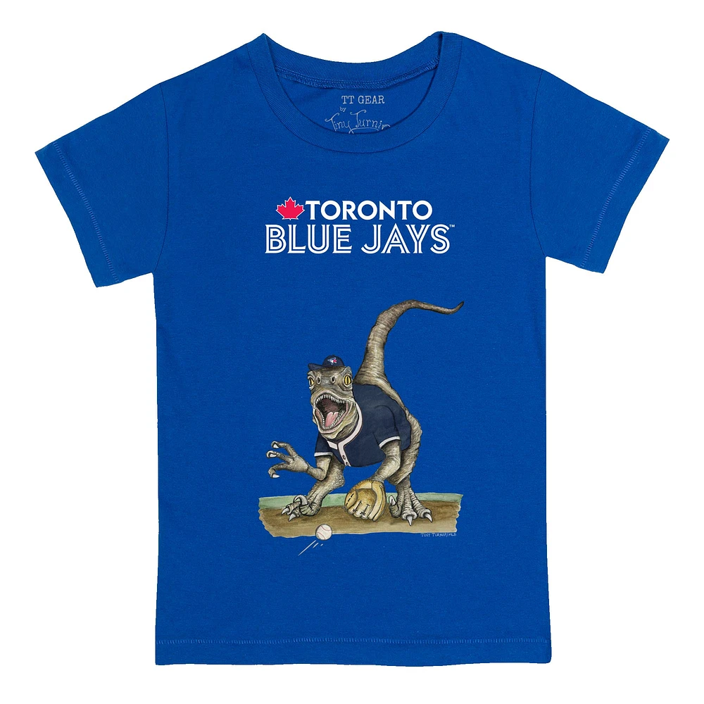Toddler Tiny Turnip Royal Toronto Blue Jays Velociraptor T-Shirt