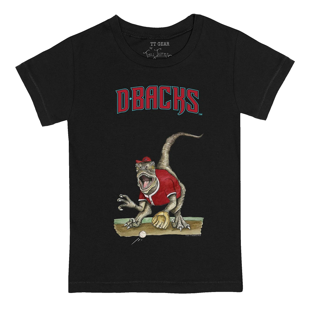 Toddler Tiny Turnip Black Arizona Diamondbacks Velociraptor T-Shirt