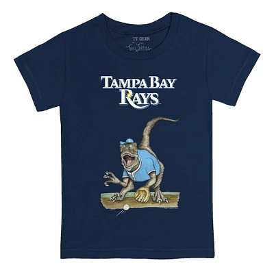 Youth Tiny Turnip Navy Tampa Bay Rays Velociraptor T-Shirt
