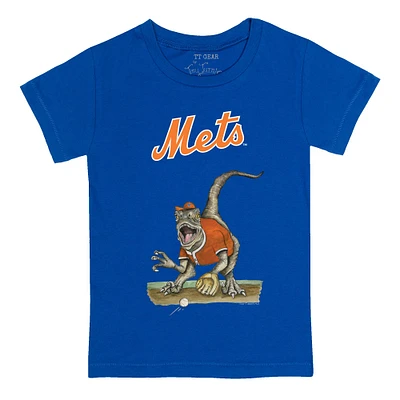 Youth Tiny Turnip Royal New York Mets Velociraptor T-Shirt