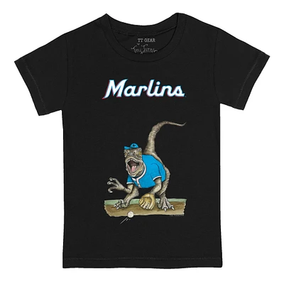 Youth Tiny Turnip Black Miami Marlins Velociraptor T-Shirt
