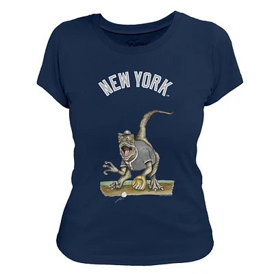 Women's Tiny Turnip Navy New York Yankees Velociraptor T-Shirt