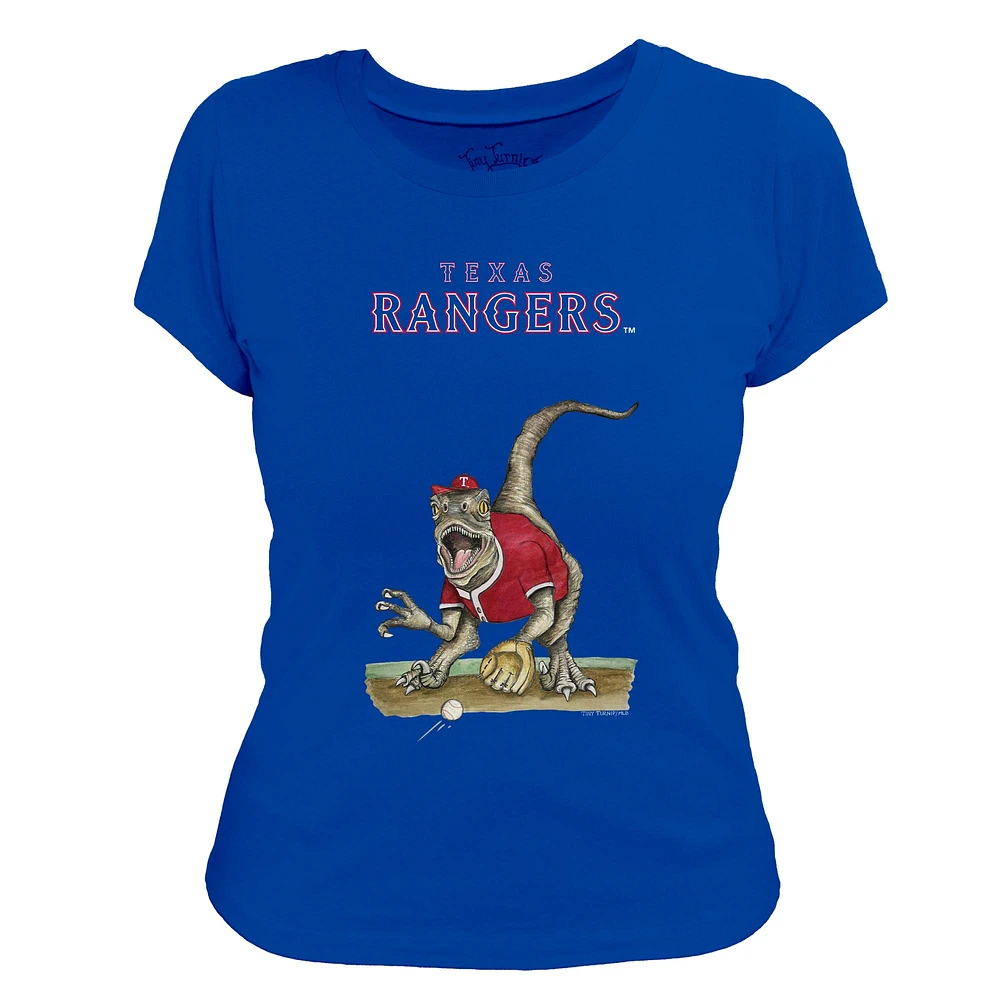 Women's Tiny Turnip Royal Texas Rangers Velociraptor T-Shirt