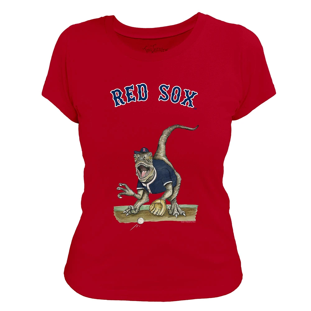 Women's Tiny Turnip Red Boston Sox Velociraptor T-Shirt