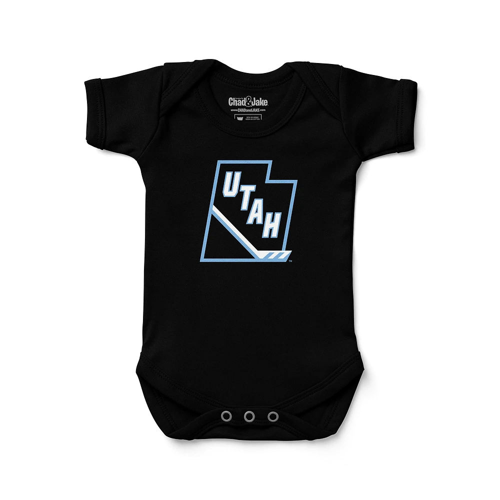 Newborn & Infant Chad Jake Black Utah Mammoth Stick and State Logo Bodysuit
