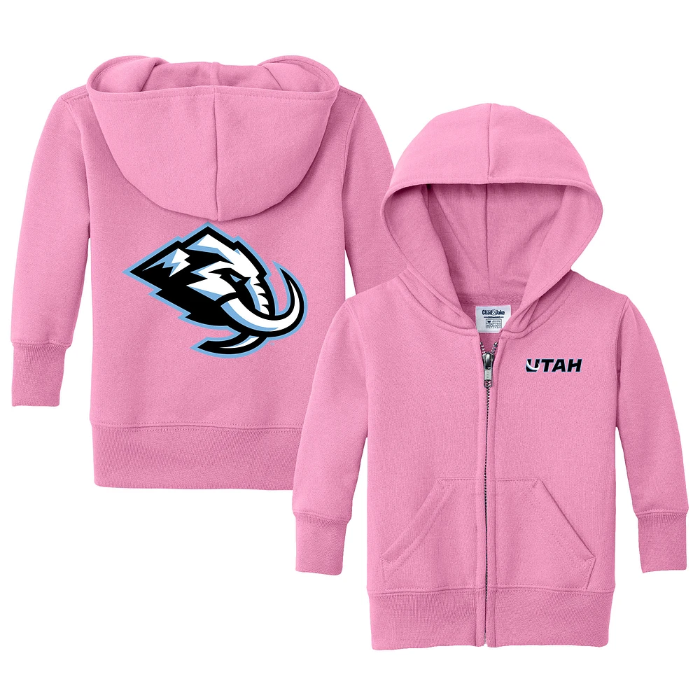 Infant Chad & Jake Pink Utah Mammoth Logo Full-Zip Hoodie