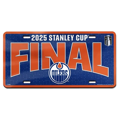WinCraft Edmonton Oilers 2025 Stanley Cup Final Laser Cut Acrylic License Plate