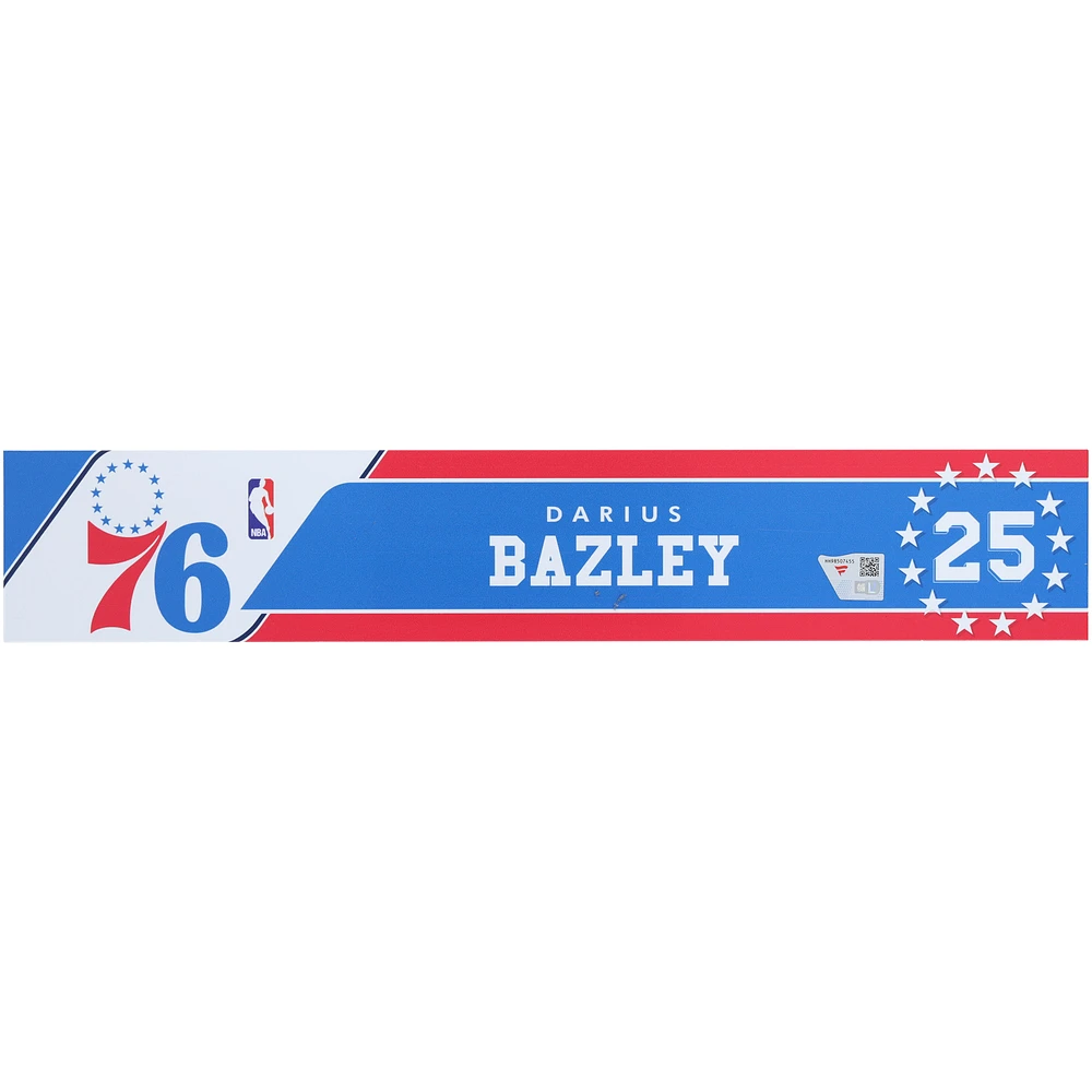 Darius Bazley Philadelphia 76ers Player-Issued Royal Nameplate from the 2024-25 NBA Season