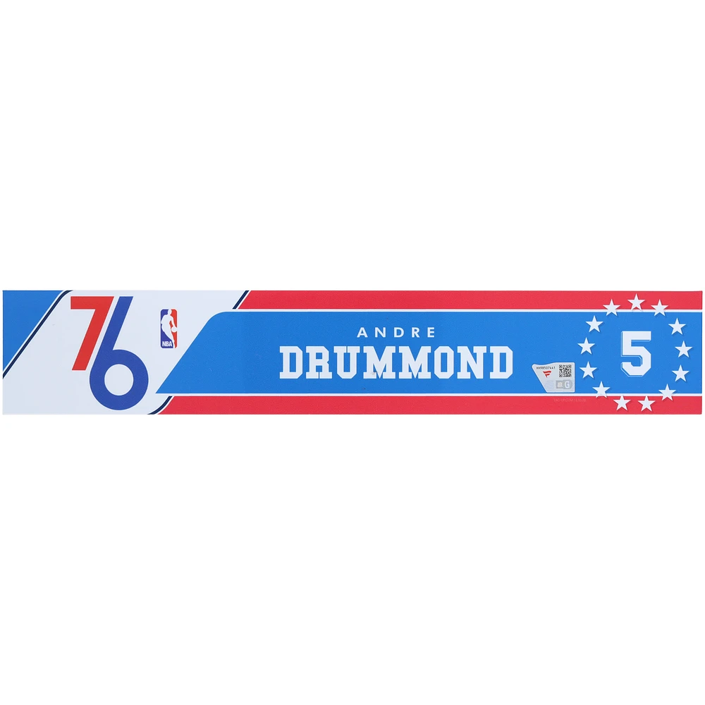 Andre Drummond Philadelphia 76ers Player-Issued Royal Nameplate from the 2024-25 NBA Season