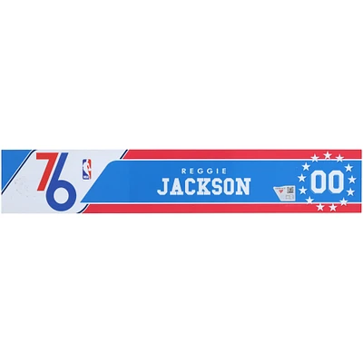 Reggie Jackson Philadelphia 76ers Player-Issued Royal Nameplate from the 2024-25 NBA Season