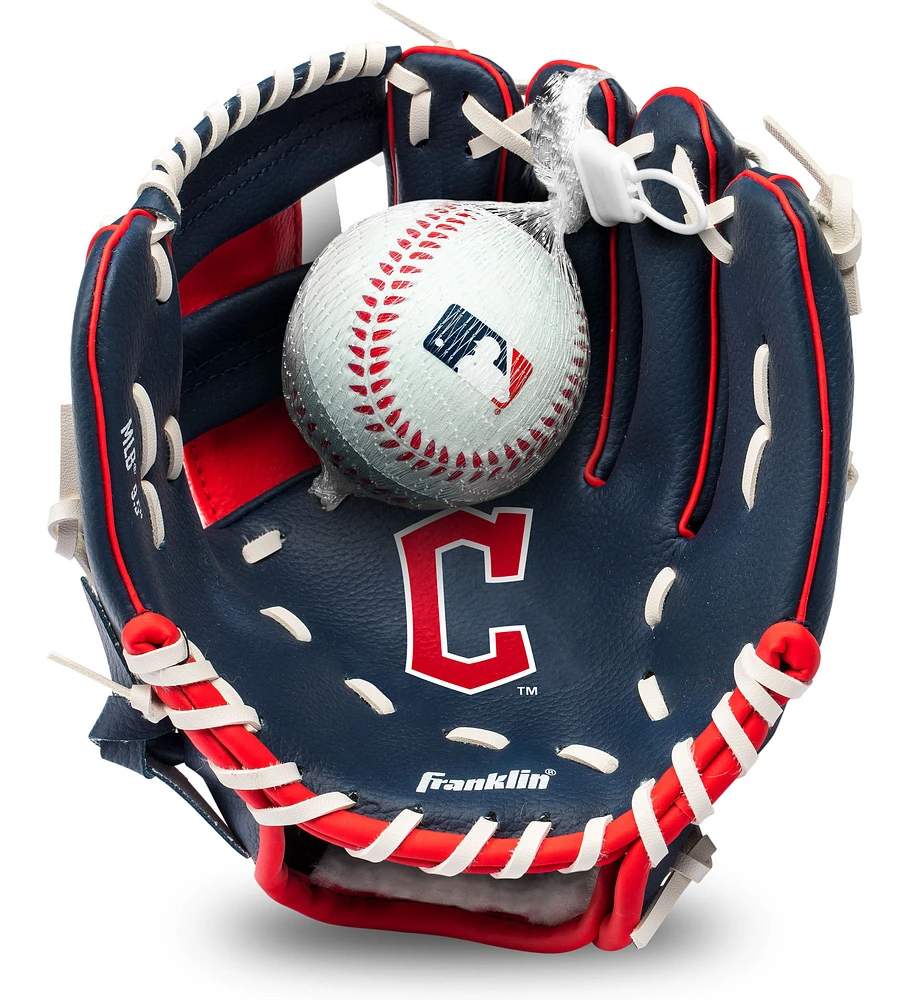 Youth Franklin Sports Cleveland Guardians Teeball Glove & Ball Set