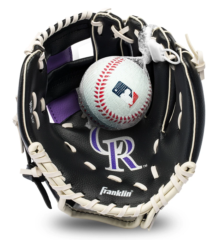 Youth Franklin Sports Colorado Rockies Teeball Glove & Ball Set