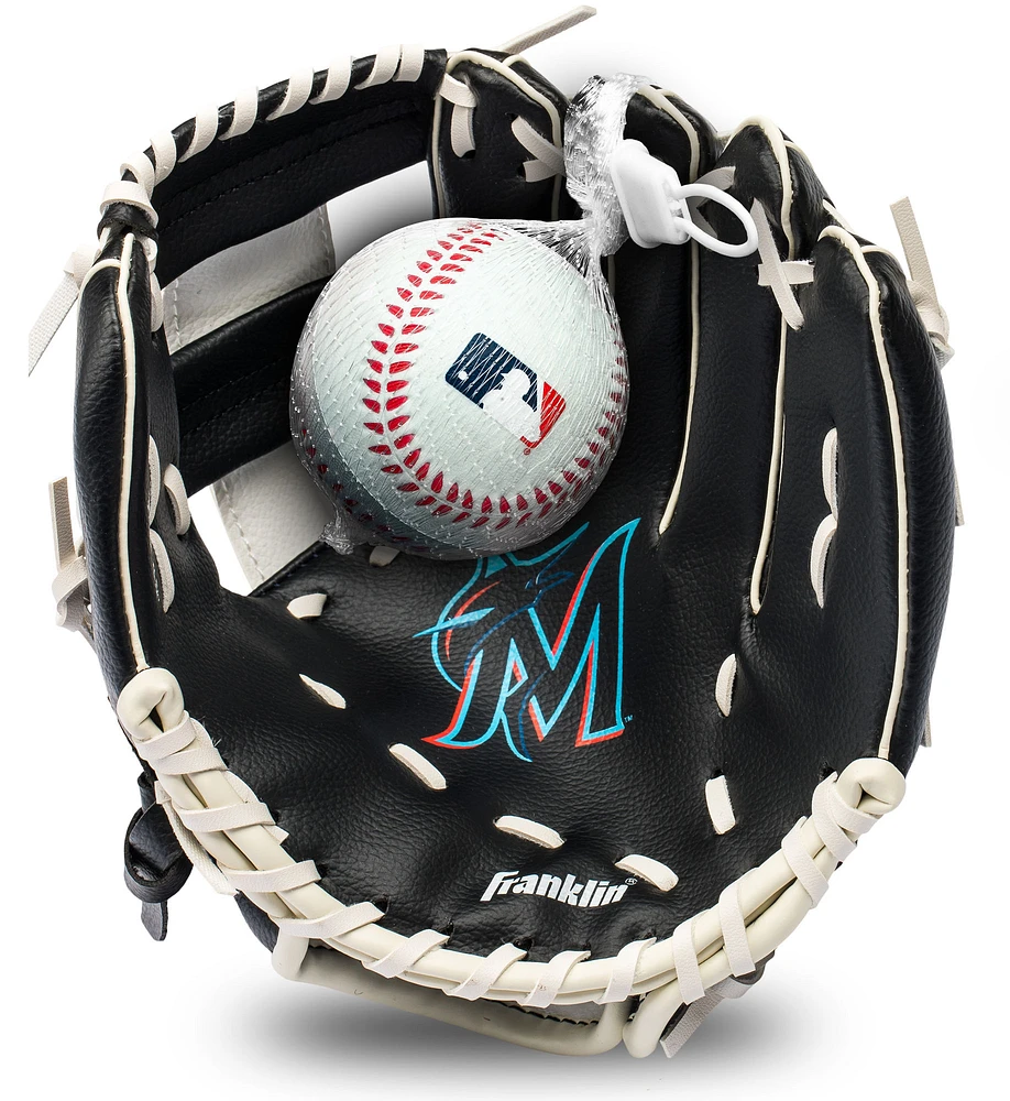 Youth Franklin Sports Miami Marlins Teeball Glove & Ball Set