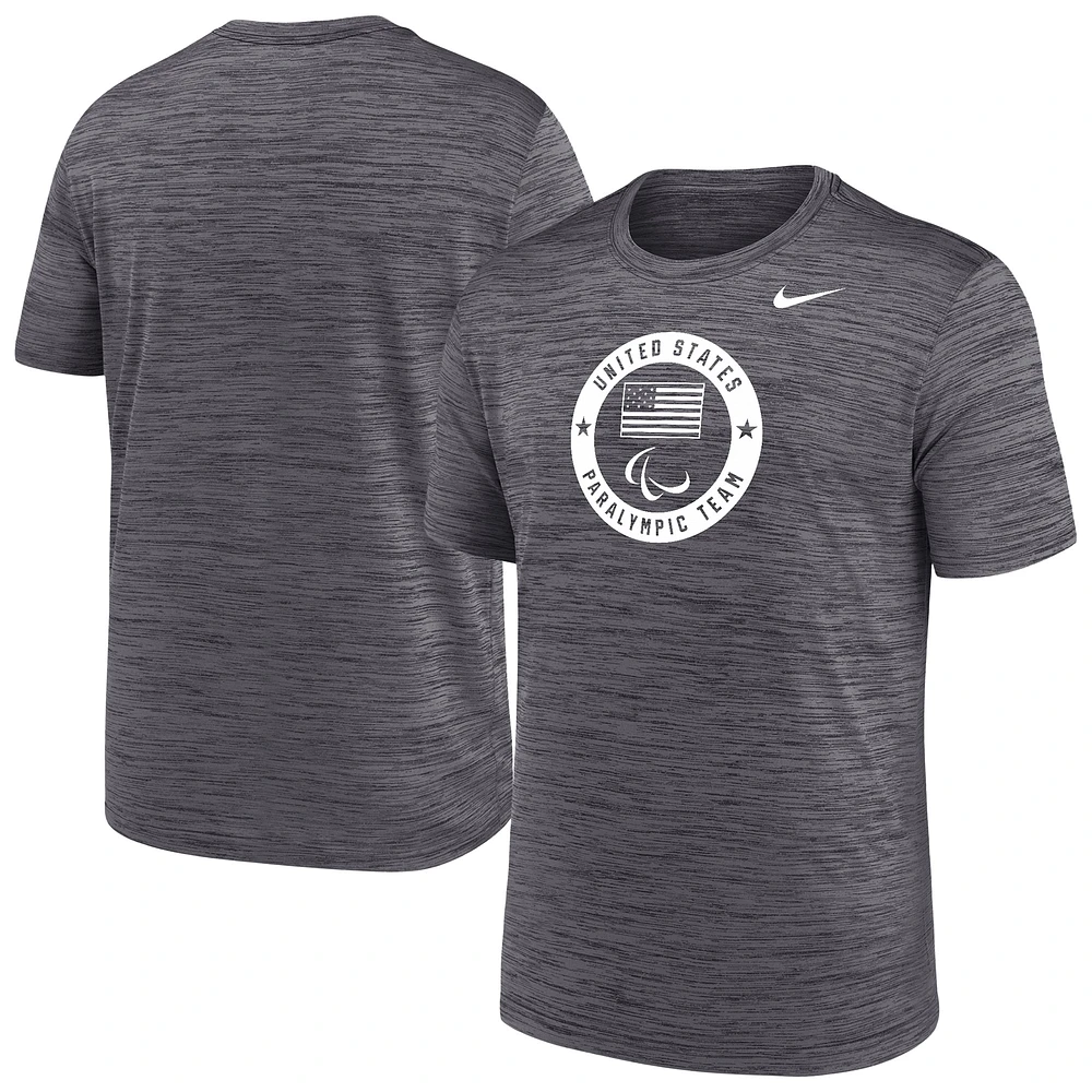 Men's Nike Gray U.S. Paralympics Team Issue Velocity Performance T-Shirt